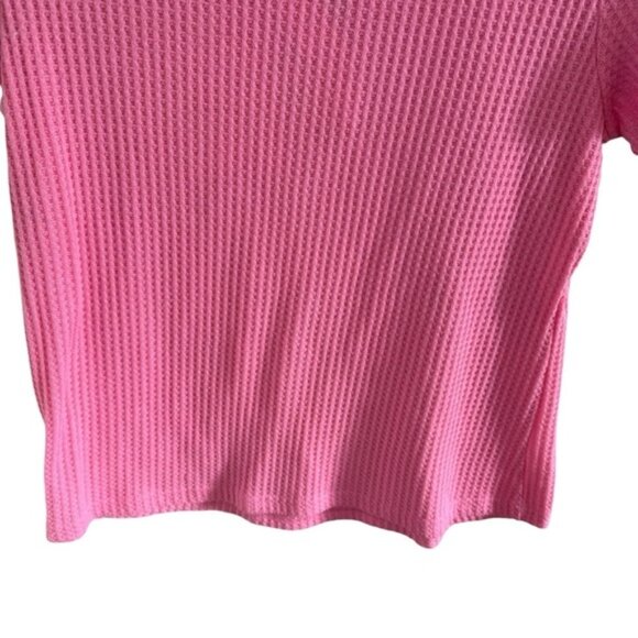 SHEIN Light Pink Ribbed V-Neck Short Sleeve T-Shirt | L - Picture 11 of 12